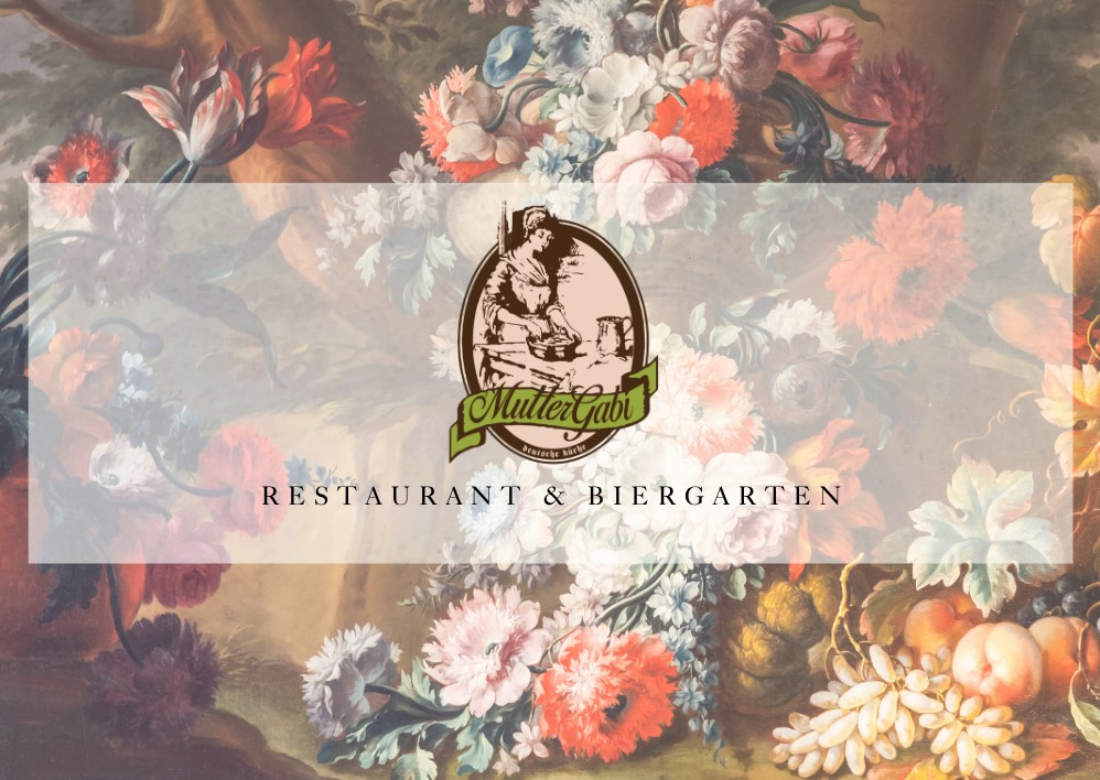 Vorderseite des Mutter-Gabi-Gutscheins mit Logo und Blumenmotiv